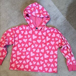 Old Navy Pink Heart Pattern Kids Hoodie